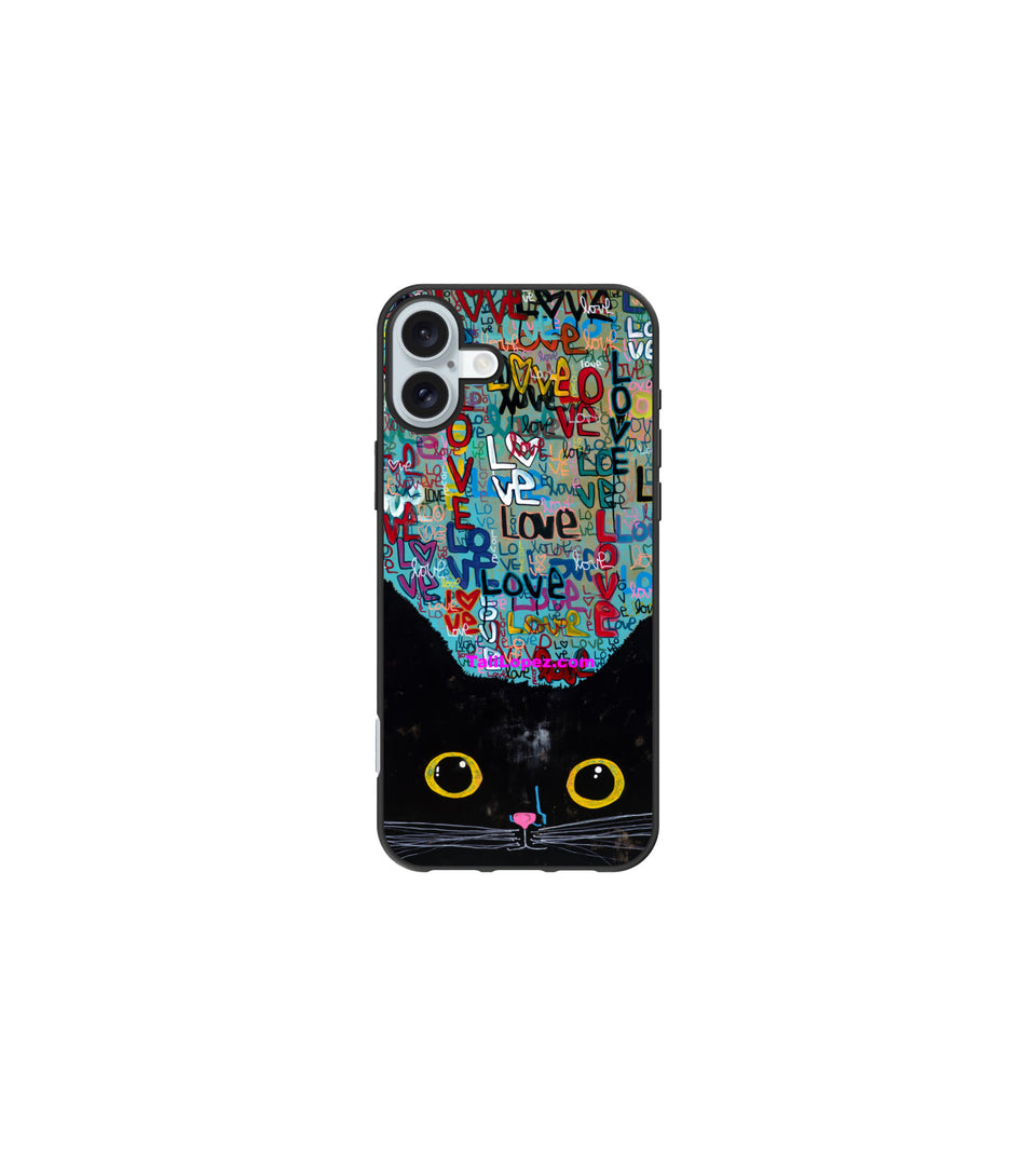 iPhone 16 Cat Love Cell Phone Case