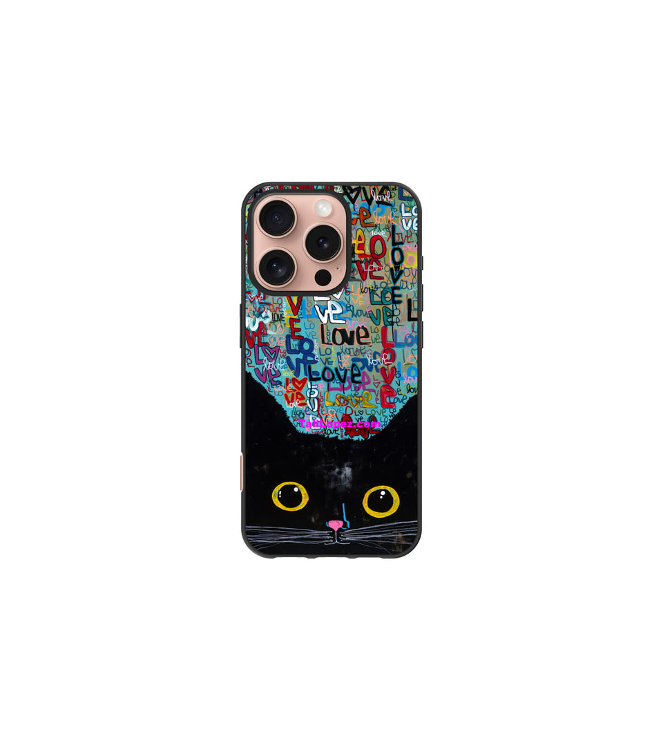 iPhone 16 Cat Love Cell Phone Case